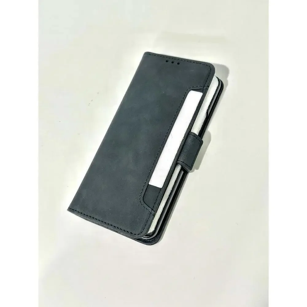 New Samsung Galaxy Z Fold 4 Case Black Leather Phone Accessory Card Wallet Case